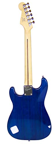 Squier by Fender Short Scale (24") Stratocaster - Transparent Blue Bundle