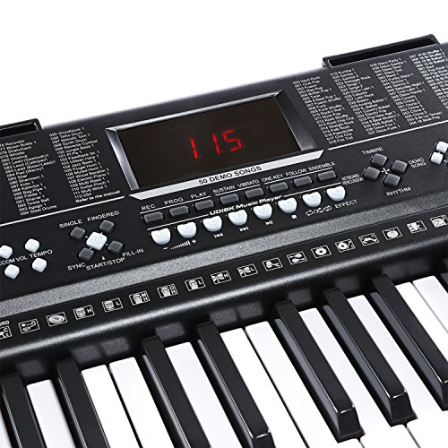 Joy 61-Key Standard Piano Keyboard with MP3 Player Function - Complete Set for Beginners