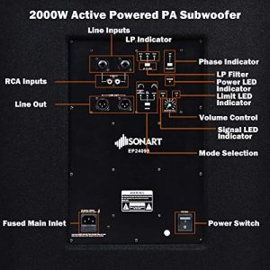 Costzon 2000 Watts 15" Active Powered PA DJ/Pro Subwoofer - Image 4