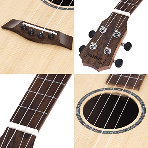 Caramel Solid Spruce Top Butterfly Bocote Baritone Acoustic & Electric Ukulele