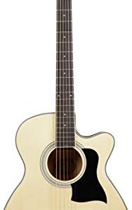 Vault 40-Inch Cutaway Acoustic Guitar - Natural Bundle with Gig Bag - Image 2