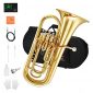 Eastar Student Bb Euphonium B Flat Gold Lacquer 4-Key Piston Valve Brass