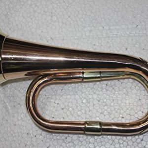 Queen Brass Bugle Brass With Bugle Instrument W/Case Gold - Image 4