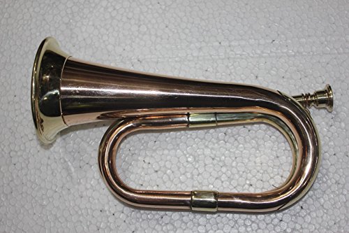 Queen Brass Bugle Brass With Bugle Instrument W/Case Gold