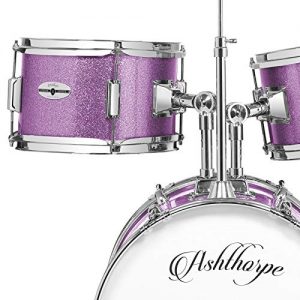 Ashthorpe 5-Piece Complete Kid's Junior Drum Set with Genuine Brass Cymbals - Image 4