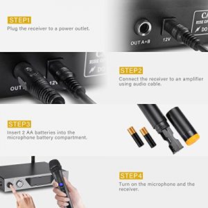 NASUM UHF Dual Channel Wireless Microphone System – Professional Handheld Mics for Karaoke, Meetings, and Performances - Image 3