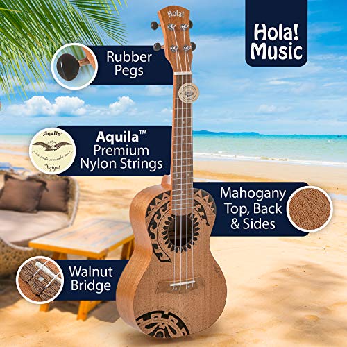 Hola! Music Laser Engraved Mahogany Concert Ukulele Bundle