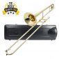 EASTROCK Bb Tenor Slide Trombone Brass for Student,Beginner-Standard Trombone with Hard Case Mouthpiece Cleaning Kit (7.874