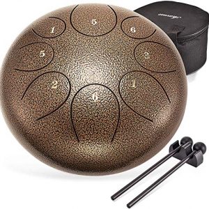 Asmuse Steel Tongue Drum 8 Notes 10 Inch Pan Drum Percussion Steel