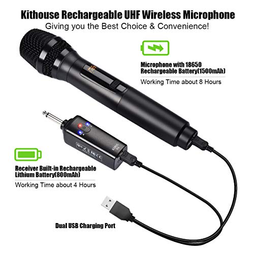 Kithouse Rechargeable Wireless Microphone Karaoke Microphone Wireless