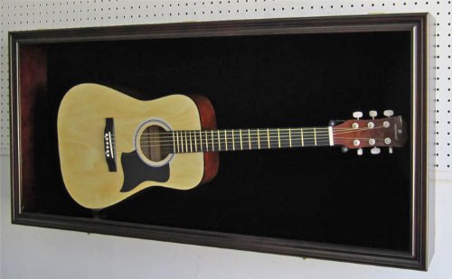 Premium Mahogany Guitar Display Case – Lockable, UV Protection & Elegant Design