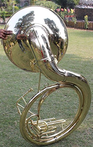 Exceptional Indian Handmade Sousaphone Mouthpiece – 25" Brass Bell with Carry Bag