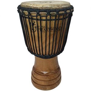 Classic Heartwood Djembe Drum - 9"x 18", Hand-carved, Solid-wood