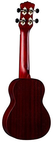 Luna Vintage Mahogany Soprano Ukulele, Red Satin