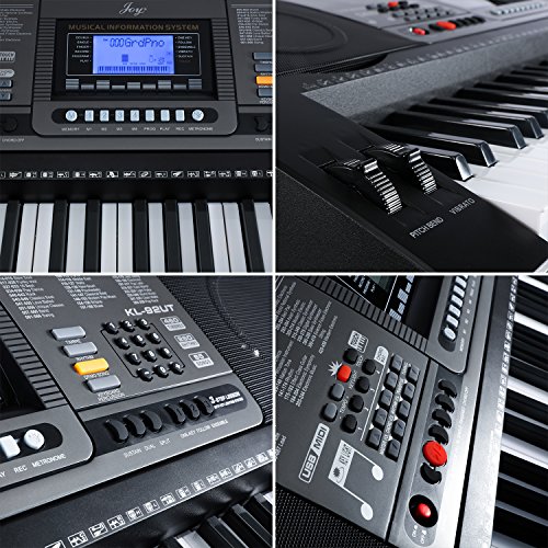 Joy 61-Key Lighted Touch Sensititive & USB-Midi(App) Keyboard Kit