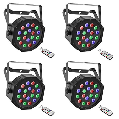 Donner DJ Par Lights, 18 RGB LED Stage Lighting with Built-in Cooling Fan