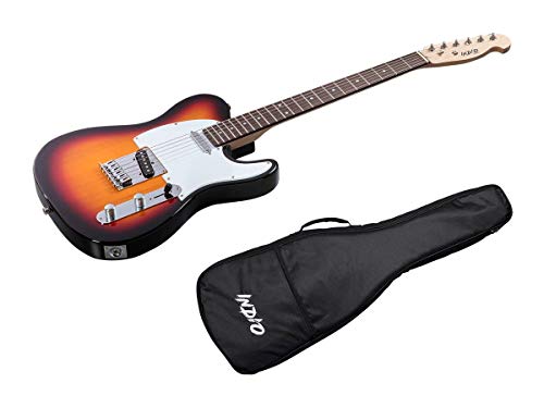 Indio Retro Classic Electric Guitar: Affordable, High-Quality Sound for Beginners | Sunburst with Gig Bag