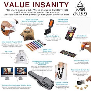 Ukulele Starter Kit Mahogany Uke, Compression Sponge Case - Image 3