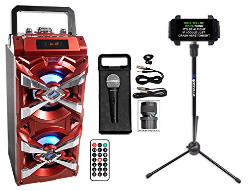 NYC Acoustics Bluetooth Karaoke Machine System w/LED's+Microphone