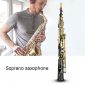 Soprano Saxophone, Black Golden Button Brass Tube B Flat Soprano