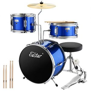 Eastar 14 inch Kids Drum Set Real 3 Pieces with Throne