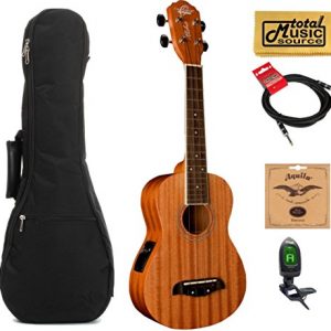 Oscar Schmidt OU2TE Tenor Electric Ukulele, All Mahogany w/Padded Gigbag