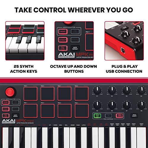 Akai Professional MPK Mini MKII | 25 Key Portable USB MIDI Keyboard