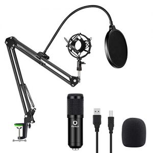 USB Podcast Condenser Microphone Kit 192kHZ/24bit Plug & Play Computer