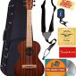 Kala Satin Mahogany Tenor Ukulele Bundle with Hard Case