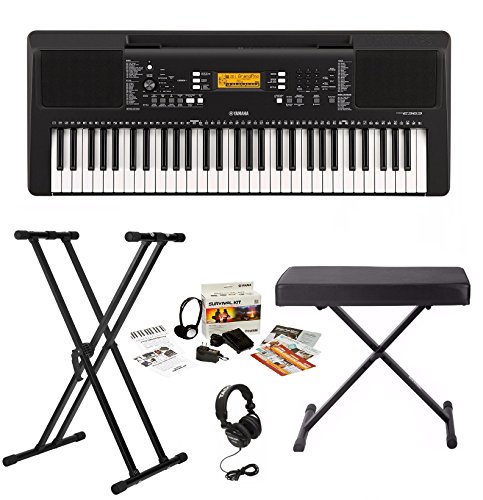 Yamaha Keyboard with Survivalkit, Headphones