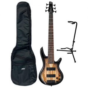 Ibanez 6-String Electric Bass (Natural Grey Burst) - Image 4