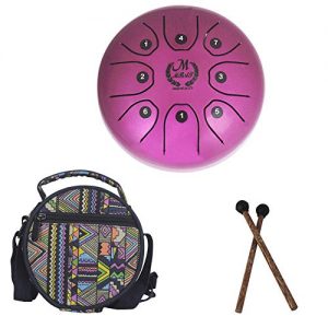 5.5 Inch Mini Steel Tongue Drum with Musical Mallet and Travel Bag