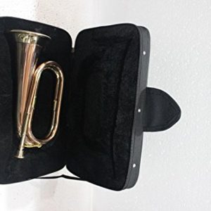 Queen Brass Bugle Brass With Bugle Instrument W/Case Gold - Image 2