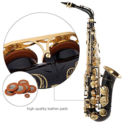 ammoon bE Alto Saxphone Brass Lacquered Gold E Flat Sax