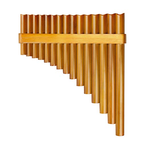 15 Pipes Brown Pan Flute G Key Chinese Traditional Musical Instrument