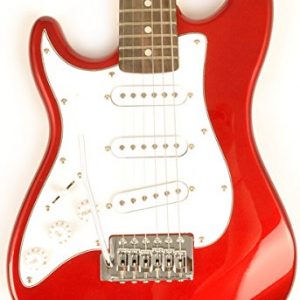 Left Handed Electric Guitar 1/2 Size (34 Inch) Red w/Pocket Amp - Image 3