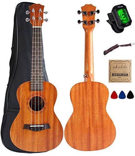 Concert Ukulele Mahogany 23 inch with Ukulele Accessories