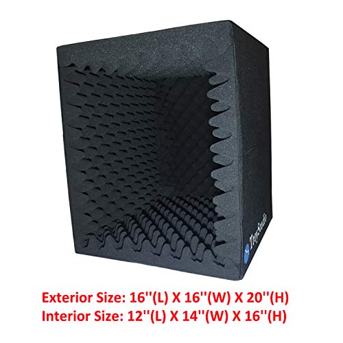 TroyStudio Portable Sound Recording Vocal Booth with Acoustic Foam Treatment and Reverb Cancellation