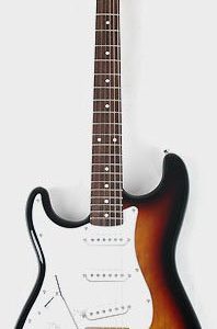 Left Handed 3/4 Size Beginner Electric Guitar Package Sunburst - Image 2