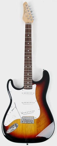 Left Handed 3/4 Size Beginner Electric Guitar Package Sunburst