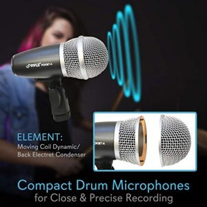 Pyle Pro 7-Piece Wired Dynamic Drum Mic Kit - Kick Bass - Image 3