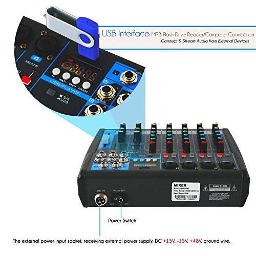 6-Ch. Bluetooth Studio Mixer: Ultimate Audio Mixing Console with USB, Bluetooth, and DSP FX! ??️
