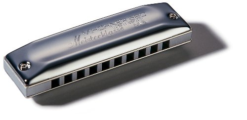 Hohner Meisterklasse Harmonica with sleek chrome-plated covers and aluminum alloy body, offering powerful sound and durable performance. 