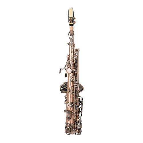MeterMall Useful for S97 Saxophone High Pitch Small Curved Tube Retro Style Soprano Sax Brass Musical Instrument with Cloth Case