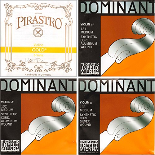 JSI Special 4/4 Violin String Set: Gold Label Loop-End E & Dominant