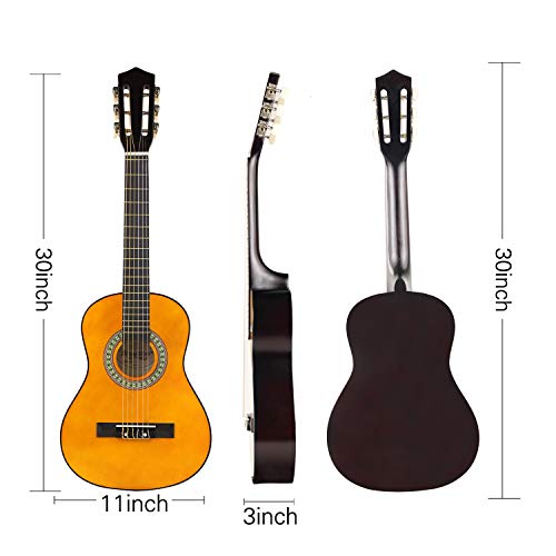 Strong Wind Classical Acoustic Guitar 30 Inch 6 Nylon Strings Guitar Beginner Kit