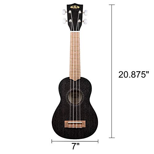 Kala Black Satin Mahogany Soprano Ukulele Bundle
