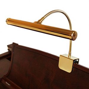 LED Piano Lamp Brass Flexible Gooseneck 12 Inch Shade Piano Light