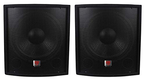 (2) Rockville 15" 800w Passive Pro DJ Live Sound Subwoofers MDF Cabinets