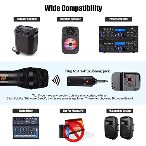 Kithouse Rechargeable Wireless Microphone Karaoke Microphone Wireless